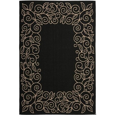 Safavieh 2 Ft. -7 In. X 8 Ft. -2 In. Runner Indoor-Outdoor Courtyard- Black And Beige- Machine Made Rug CY5139D-38